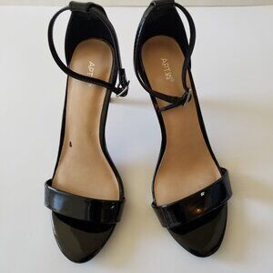 Apt 9 Black Patent Leather Ankle Strap Heels  size 8 1/2